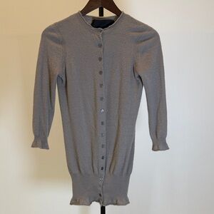 Yigal Azrouël 100% Cashmere Ruffle Hem Cardigan. Size M